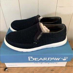 New! 🛶 Girls Bearpaw Low Top Navy Mesh Memory Foam Boat Shoe